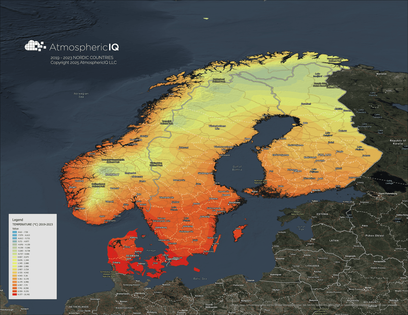Mean Average Temperature (°C)